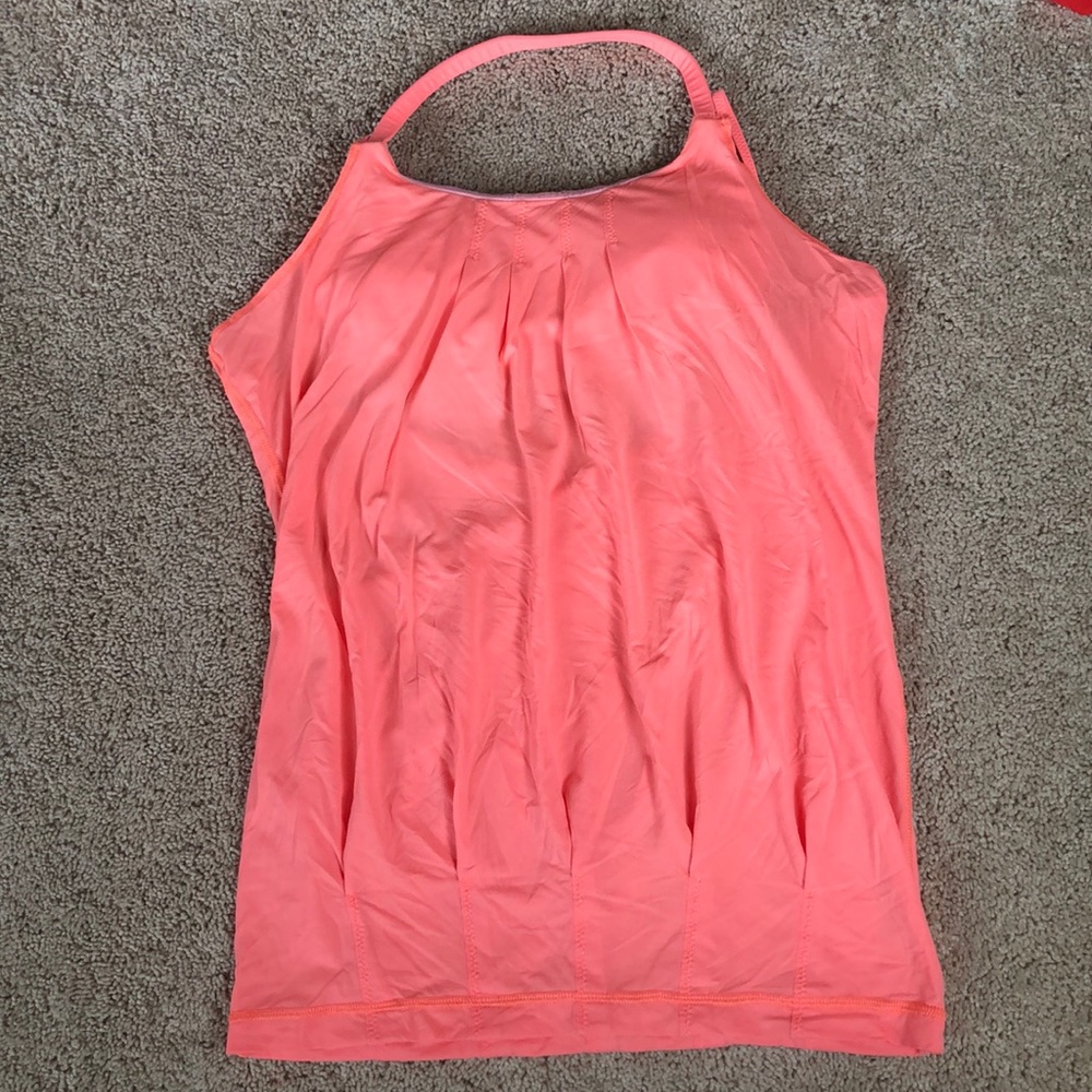 Lululemon strappy orange tank, size 6